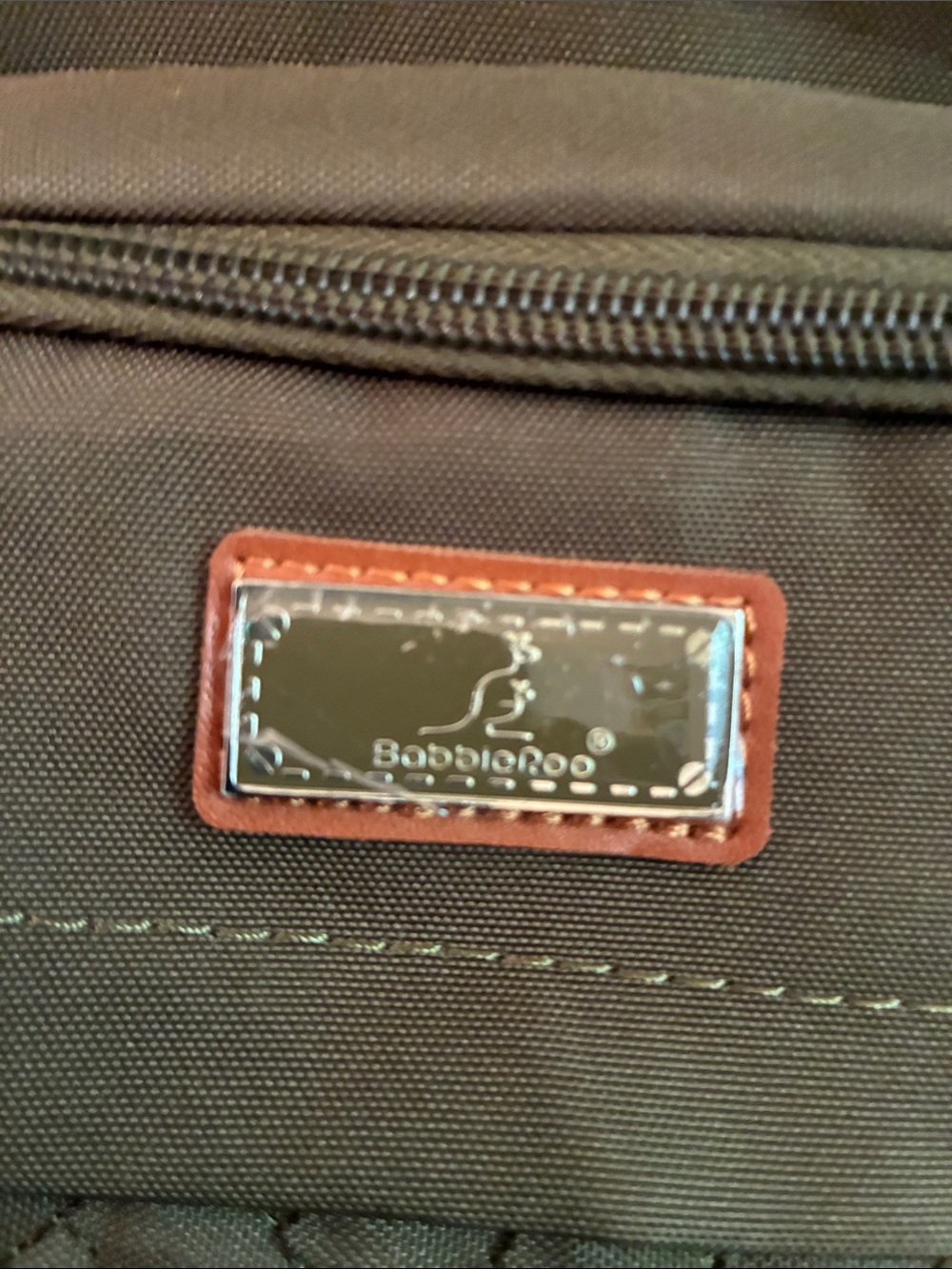 BobbleRoo olive green diaper bag with changing pad.